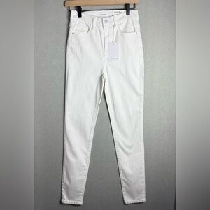 Sneak Peak Women’s High Rise White Skinny Jeans Cotton Blend size 5/27